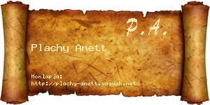 Plachy Anett névjegykártya